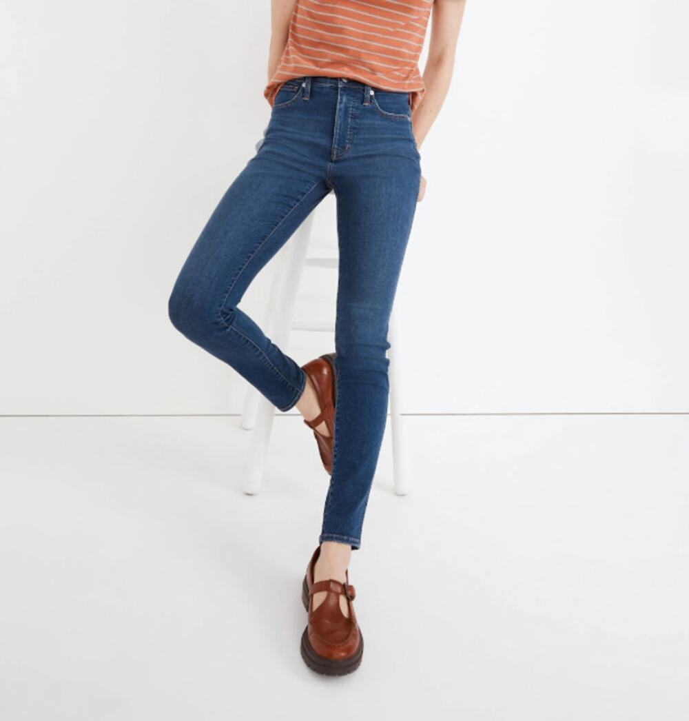 Madewell 10" High-Rise Skinny Jeans Slimming Fit Medium Wash Denim Womens Sz 27